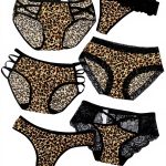 Culotte string dentelle léopard ADOSSAC femme taille basse