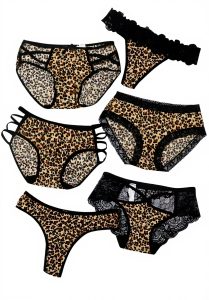 Culotte string dentelle léopard ADOSSAC femme taille basse