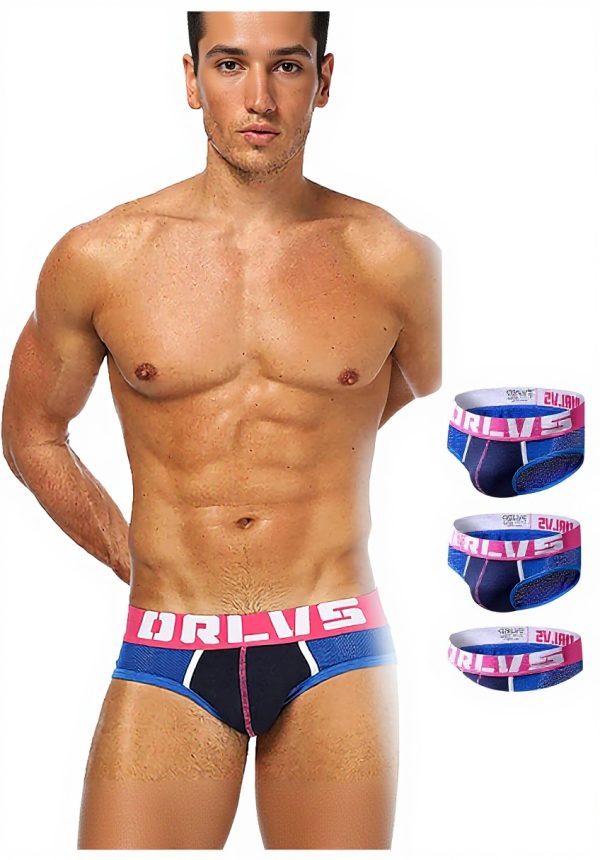 Slip Homme ADOSSAC Coton Élasticité Respirant Lot de 3