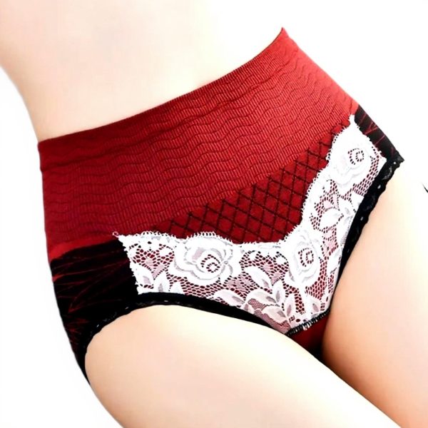 Culotte femme coton taille haute lot de 5 slips dentelle