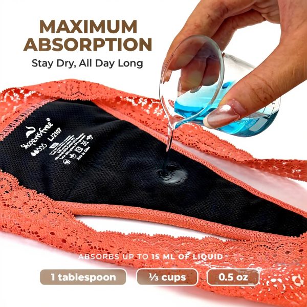 Shaperisfree string dentelle femme coton menstruel étanche