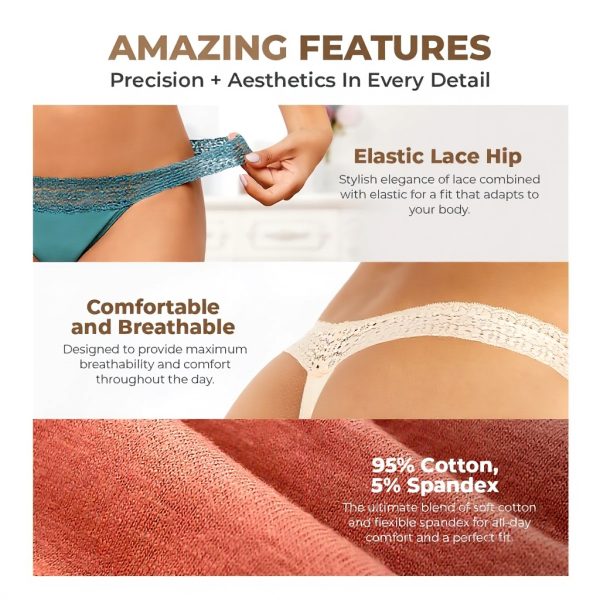 Shaperisfree string dentelle femme coton menstruel étanche