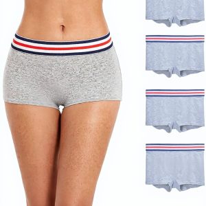 ZLYC Culottes Boxer Femme Coton Élasthanne Confortable