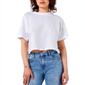 T-shirt Bestseller Femme Coton Manches Courtes Blanc Noir-0