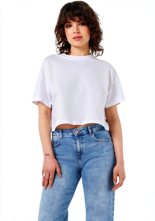 T-shirt Bestseller Femme Coton Manches Courtes Blanc Noir-0