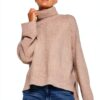 Pull col roulé Bestseller laine mélangée femme décontracté-6