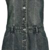 Robe en jean sans manches NOISY MAY col boutonnage intégral-0