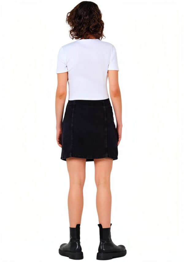 Bestseller T-shirt Femme Côtelé Découpes Devant Blanc Bleu-1