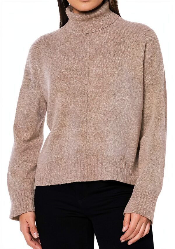 Pull col roulé Bestseller laine mélangée femme décontracté-0