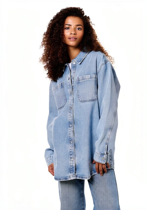 Veste denim femme Bestseller coupe surdimensionnée coton-3