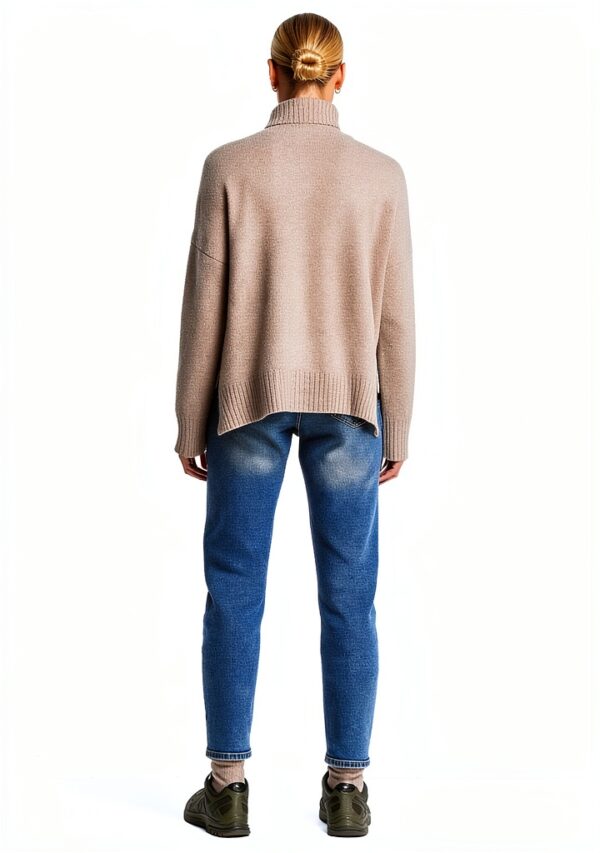 Pull col roulé Bestseller laine mélangée femme décontracté-4