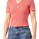 T-shirt femme col V manches courtes Bestseller coupe normale-0