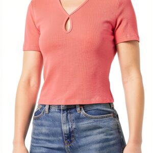 T-shirt femme col V manches courtes Bestseller coupe normale-0