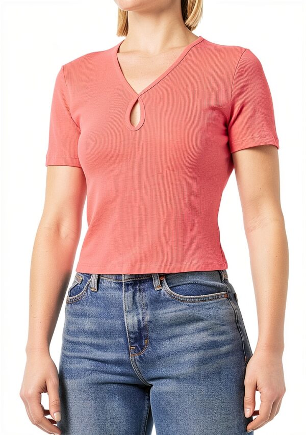 T-shirt femme col V manches courtes Bestseller coupe normale-0