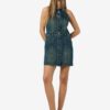 Robe en jean sans manches NOISY MAY col boutonnage intégral-1