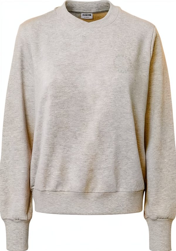 Sweat-shirt Femme Noisy May Coton Col Rond Gris Clair