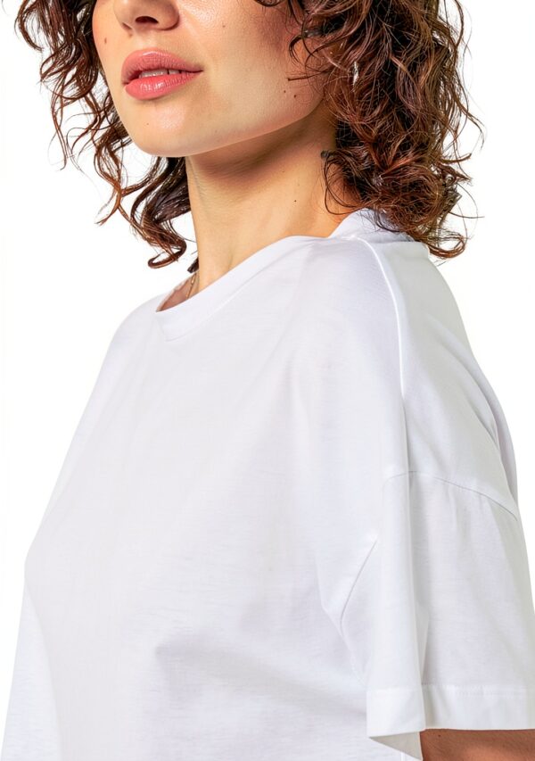 T-shirt Bestseller Femme Coton Manches Courtes Blanc Noir-2