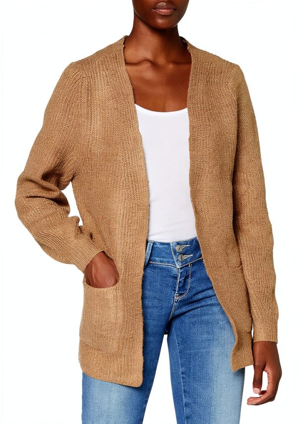 Gilet NOISY MAY Nmluke Femme Tricot Long Bleu M