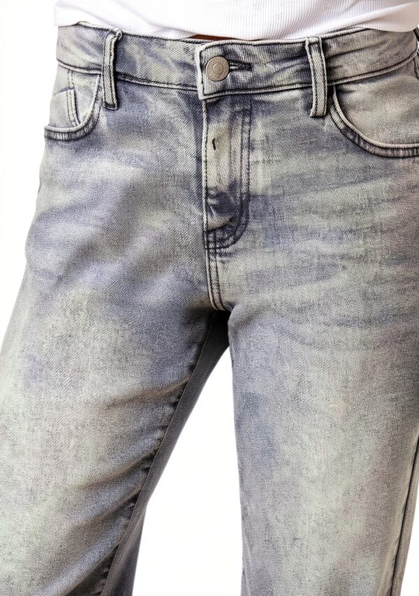 Jean Femme Bestseller Coupe Droite Gris Taille 28W 32L-7