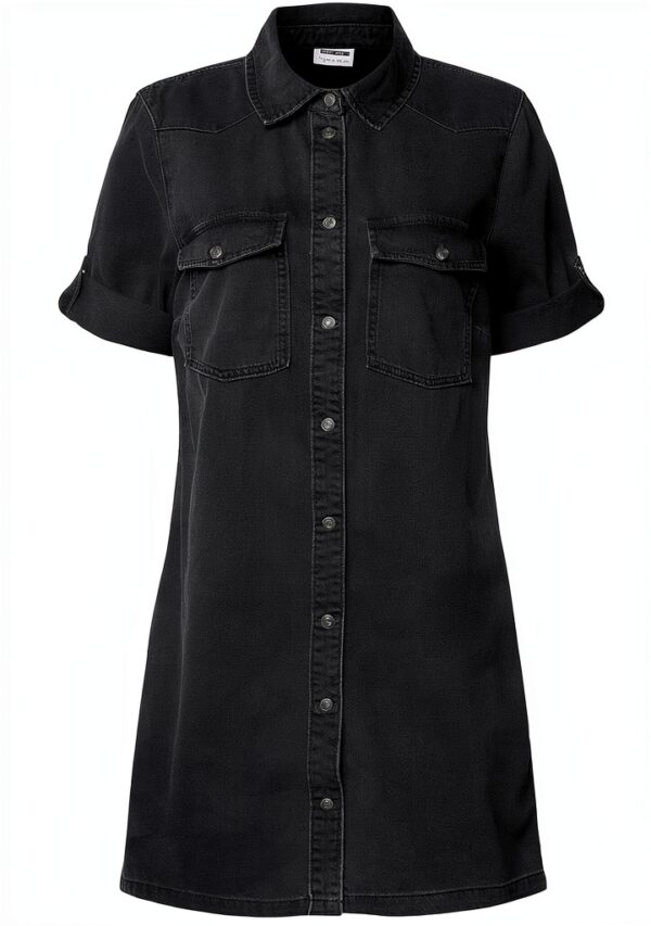 Robe chemise denim femme Bestseller col rond coton confort-0