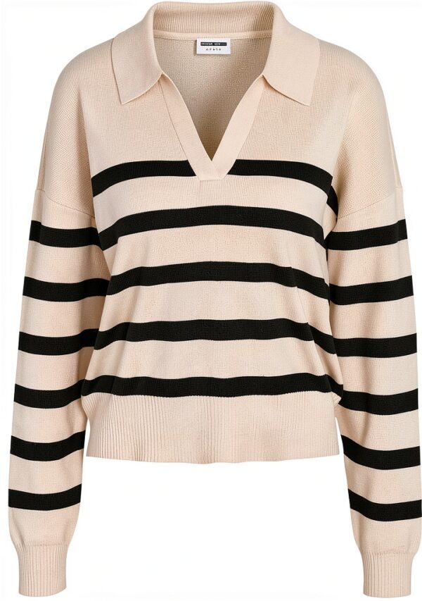 Pull Bestseller rayé viscose femme confortable élégant-0