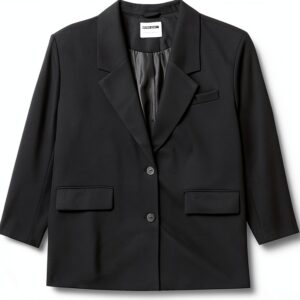 Blazer femme Bestseller polyester recyclé boutonnage noir-0