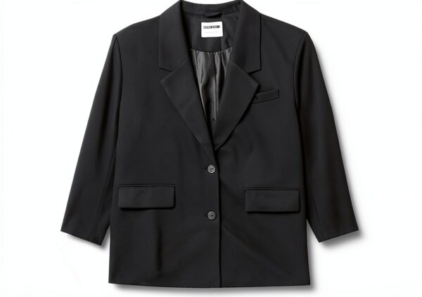Blazer femme Bestseller polyester recyclé boutonnage noir-0