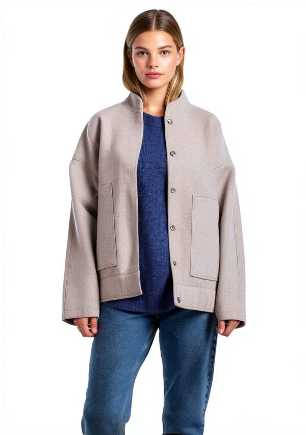 Blouson femme NMHALSTON col haut coupe oversize décontracté-2