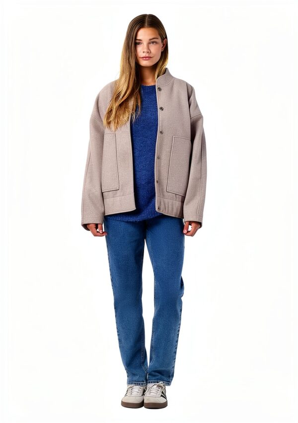 Blouson femme NMHALSTON col haut coupe oversize décontracté-3