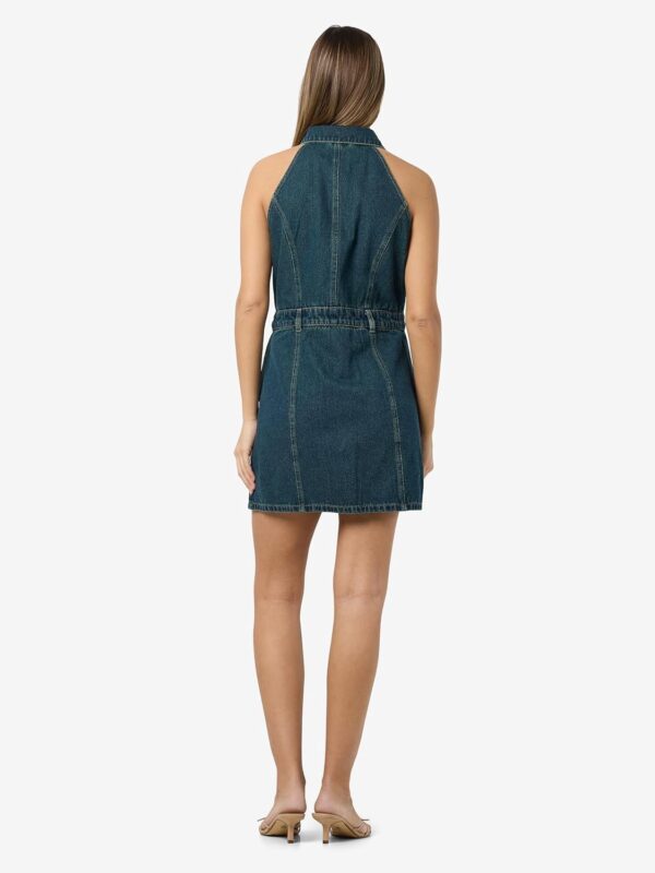 Robe en jean sans manches NOISY MAY col boutonnage intégral-2