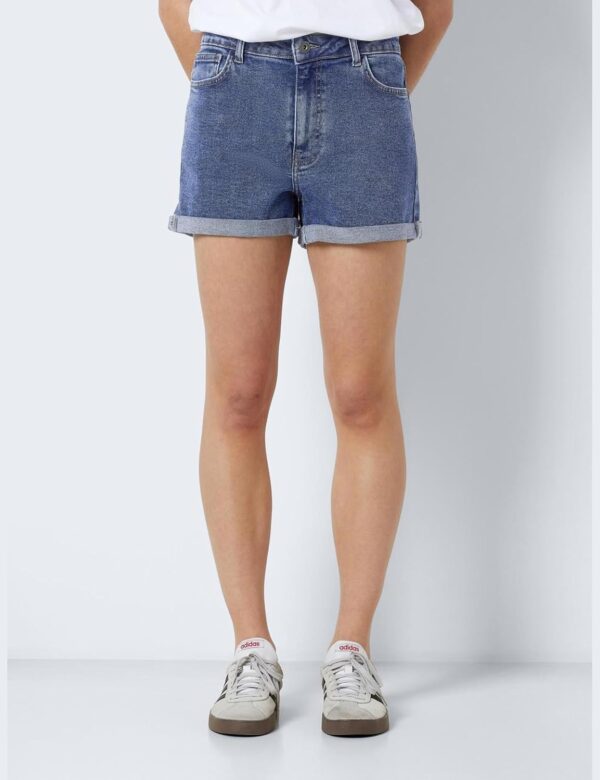 Bermuda Shorts Femme Bestseller Coton Slim Fit Bleu-3