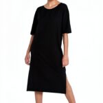 Robe Noisy May mi-longue col rond coupe classique femme-0