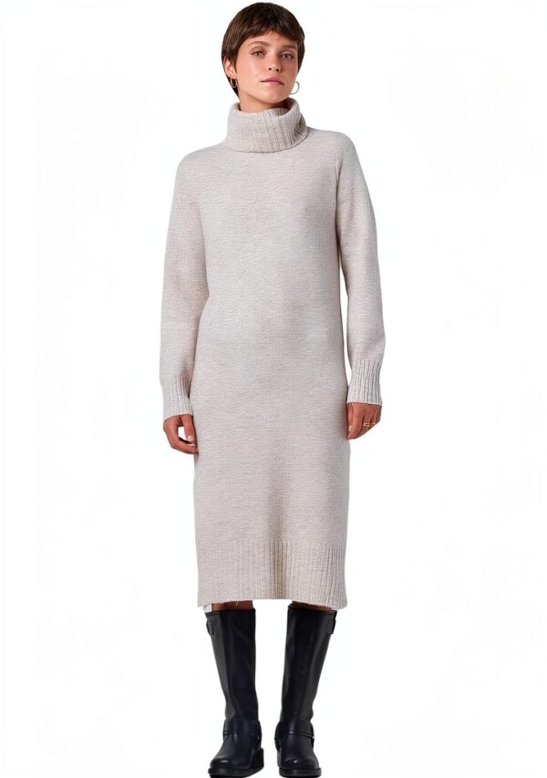 Robe tricot femme Bestseller col roulé polyester recyclé-0