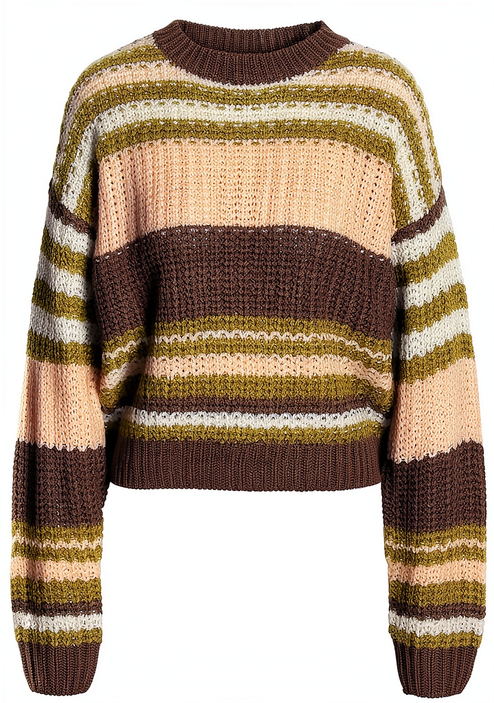 Femme portant le pull tricot col rond dans un cadre décontracté