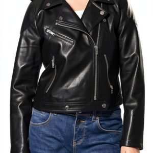 Veste imitation cuir Bestseller femme classique noir-0