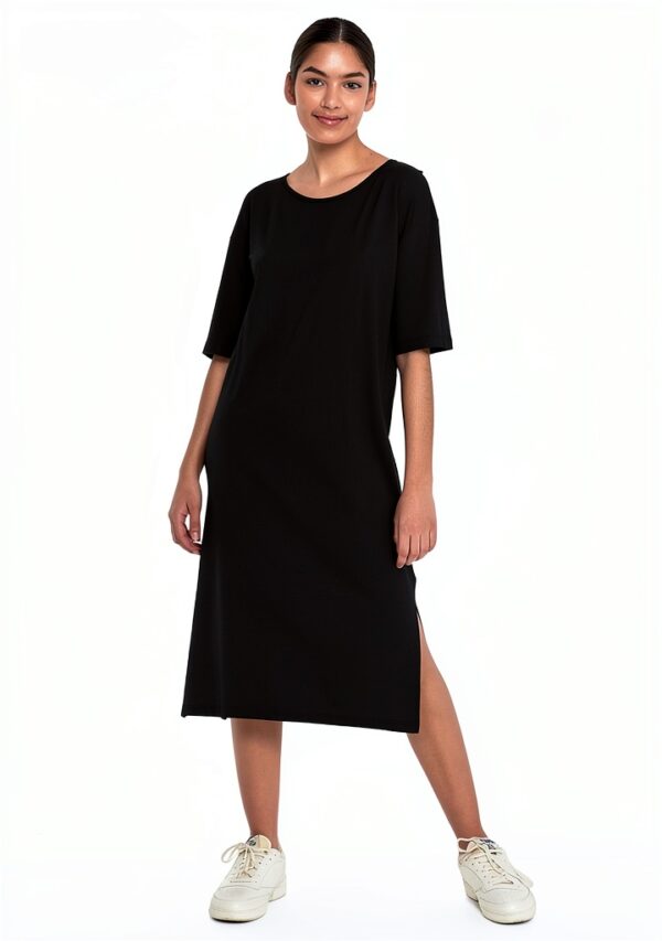 Robe Noisy May mi-longue col rond coupe classique femme-2