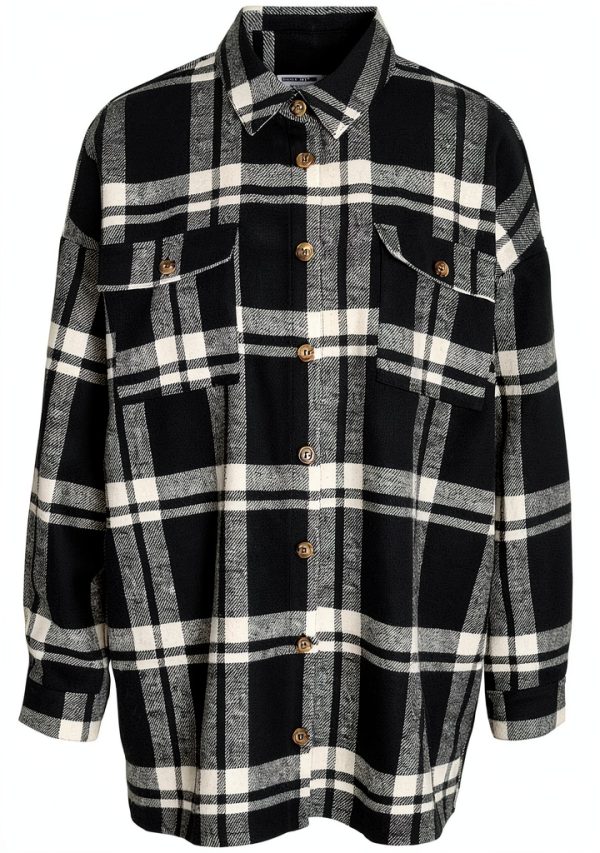 NOISY MAY Chemisier Femme Long Shacket Polyester Recyclé