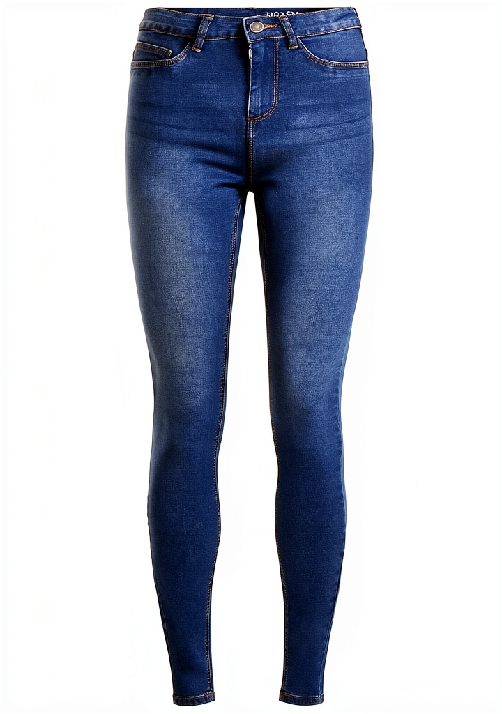 Femme portant le jean Bestseller denim bleu en position debout