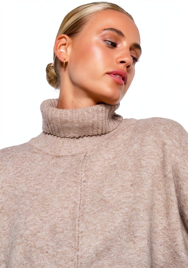 Pull col roulé Bestseller laine mélangée femme décontracté-5