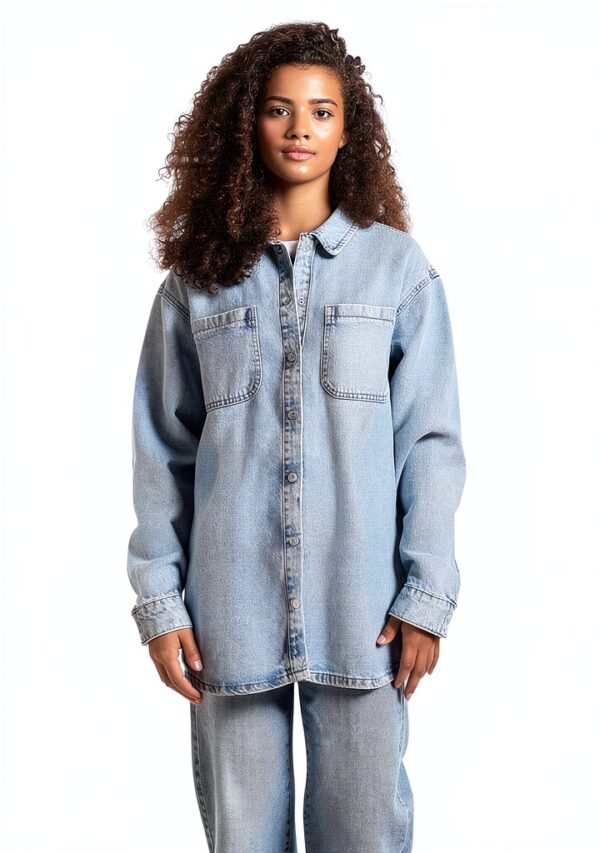 Veste denim femme Bestseller coupe surdimensionnée coton-1