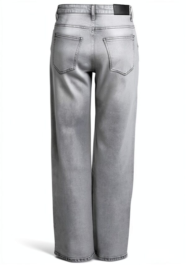 Jean Femme Bestseller Coupe Droite Gris Taille 28W 32L-3