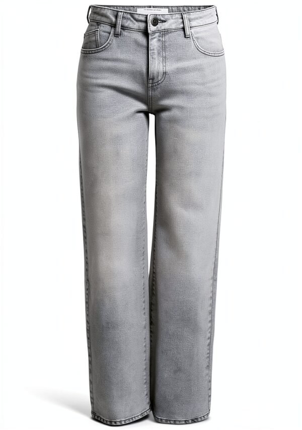 Jeans femme Bestseller coupe droite gris clair denim-2