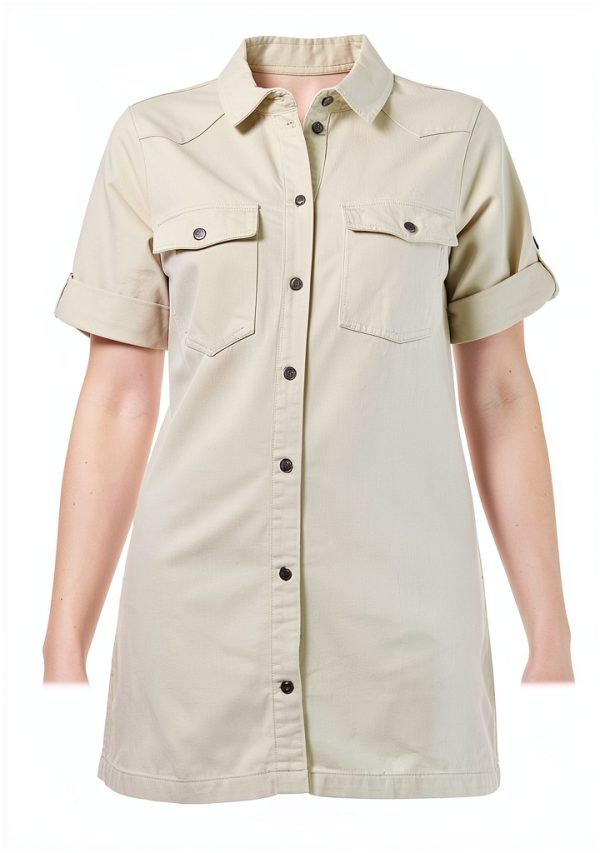 Robe en jean femme NOISY MAY col chemise manches courtes