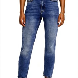 Jean Taille Haute Femme Coton Élasthanne Jambe Droite-0