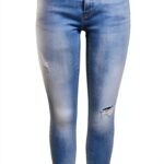 Jean Skinny Femme StreetWear Bestseller Coupe Serree Bleu-0