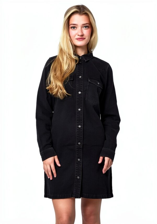 Noisy May Robe courte col chemise manches longes femme-2