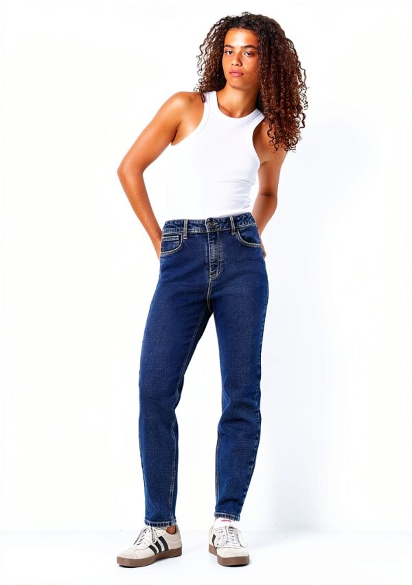 Bestseller Jeans Femme Bleu Coupe Droite Longueur Cheville-6