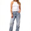 Jeans femme Bestseller coupe droite gris clair denim-6