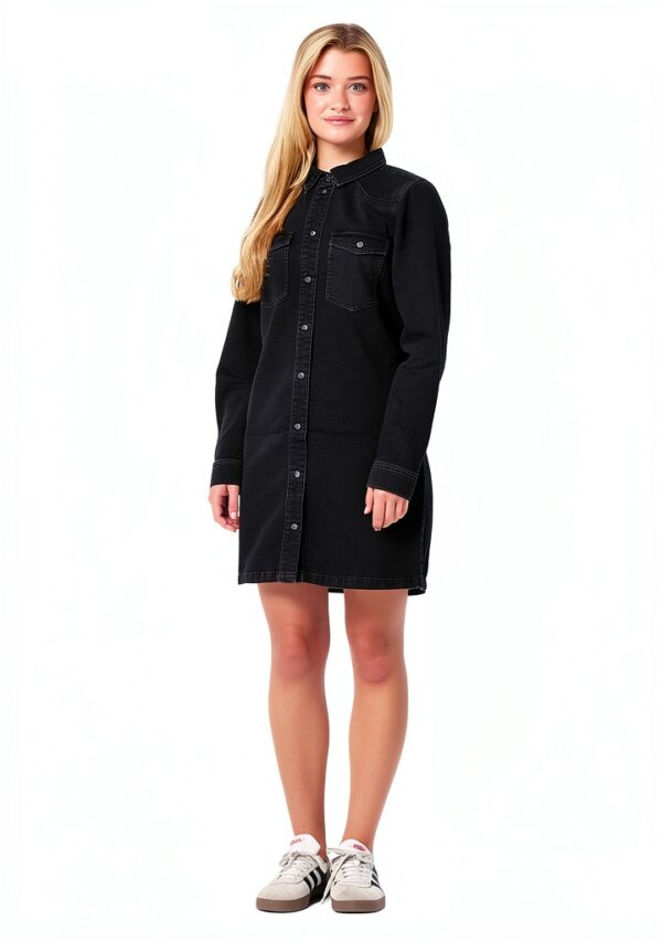 Noisy May Robe courte col chemise manches longes femme-3