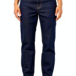 Jean Femme Bestseller Coupe Straight Bleu Foncé Taille Haute-0